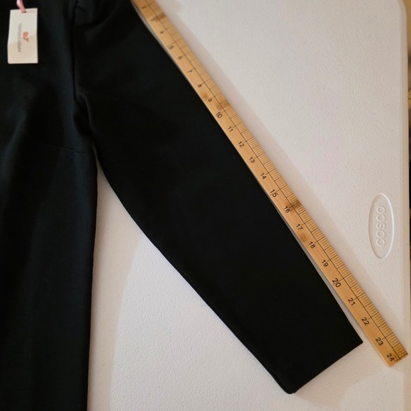 Vineyard Vines Jet Black Ponte Puff Sleeve Dress 2Q011397-002 Womens Large NWT - Picture 7 of 11